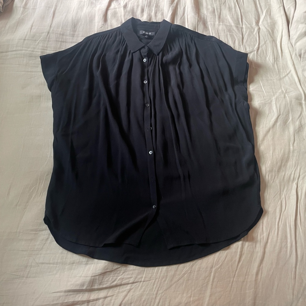 Madewell cap sleeve button down shirt